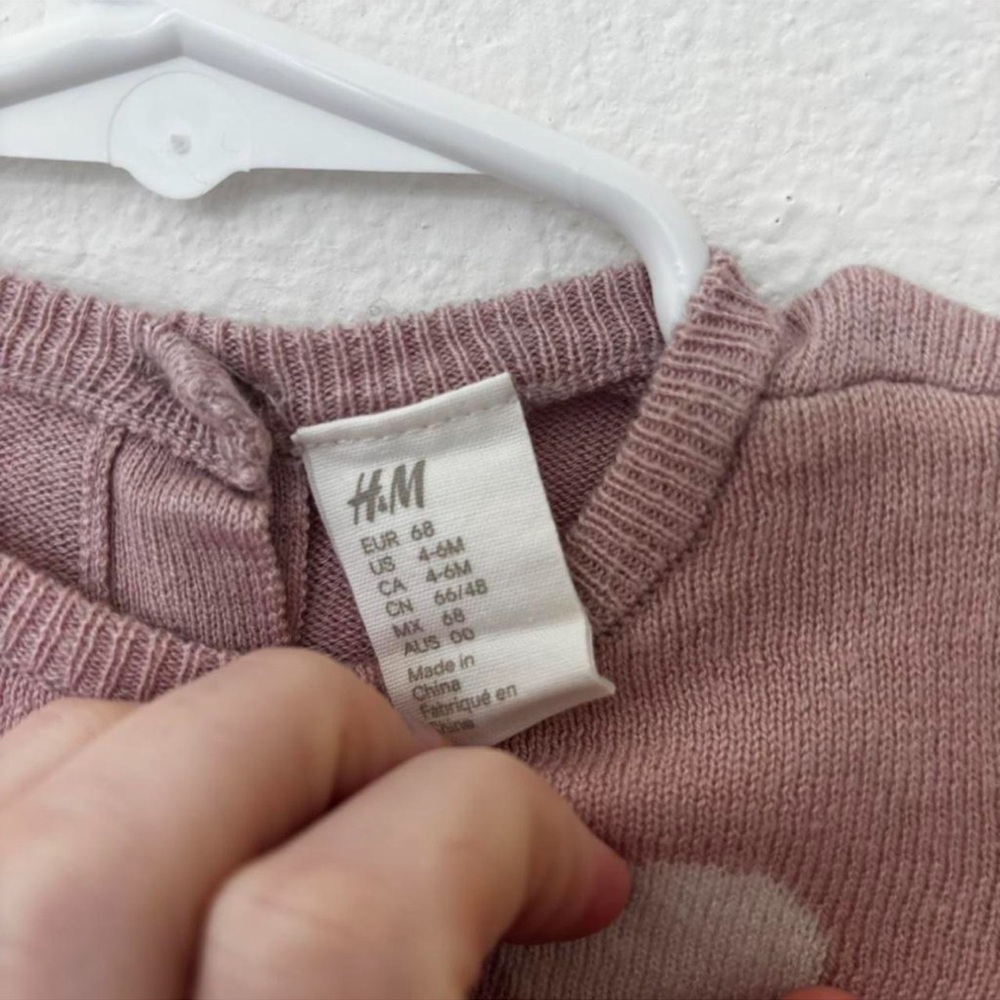 H&M Baby Dusty Pink Knit Sweater Dress - Picture 2 of 3